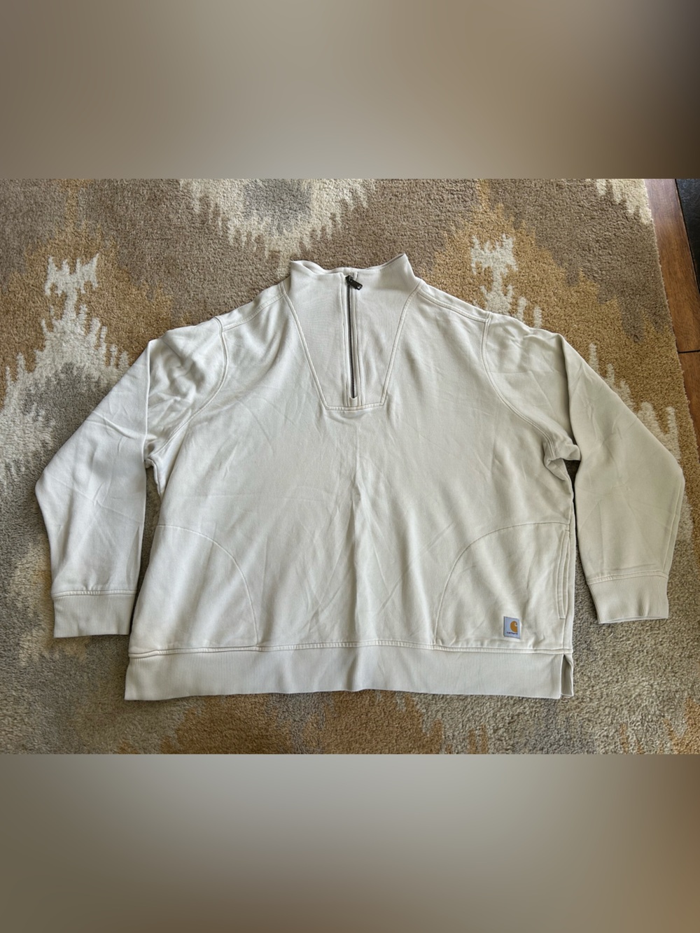 Carhartt 1/2 Zip Mock Neck Pullover Women’s Ivory 2X